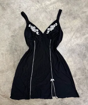 Vintage y2k babydoll lace detail coquette slip dress thumbnail 1