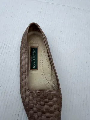 Cole Haan Woven Leather Flats Brown Slip On Loafers Made in Italy thumbnail 9