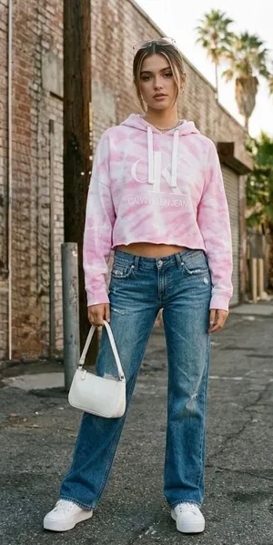 Calvin Klein Pink Tie-Dye Hoodie thumbnail 1