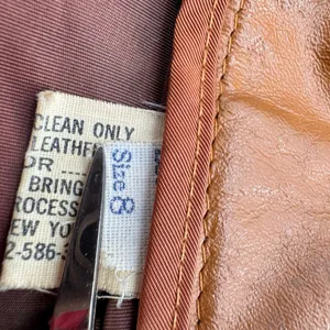 Vintage 70s Leather Jacket Brown Double Breasted Belted Union Made in USA Retro thumbnail 10