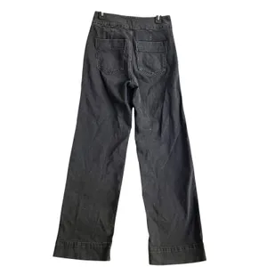 Express High Rise Wide Leg Trouser Jeans Sz 6 R Gray Denim Grunge Edgy Utility thumbnail 3