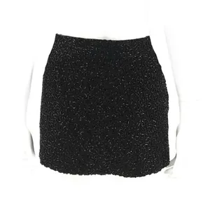 Karina Grimaldi Black Silk Sequin Skirt Sz S $218 thumbnail 4