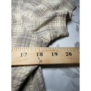 Woolrich Womens 90s Khaki Plaid Cotton Short Sleeve Button Up Shirt Size M thumbnail 4