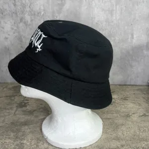 Dolls Kill Bucket‎ Hat Black White OSFM Embroidered Grunge Goth Emo thumbnail 2