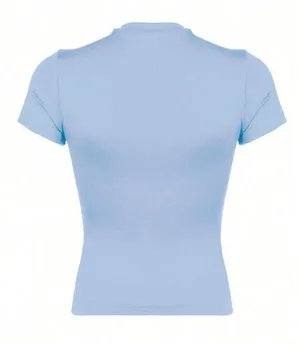 Forever 21 Baby Blue Solid Crop Top thumbnail 3