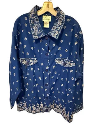 The Quacker Factory Blue Beaded Jacket thumbnail 1