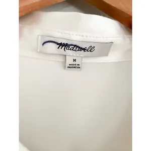 Madewell | NWOT Satin Dolman Button-Up Shirt Winter‎ White | Sz M thumbnail 6
