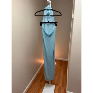 Norma Kamali Halter Turtle Neck Side Slit Gown XS thumbnail 7