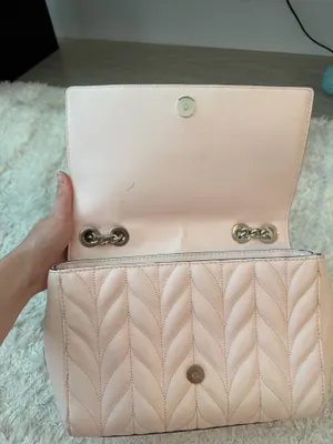 Kate Spade New York pink quilted crossbody bag with leaf-like stitching thumbnail 3