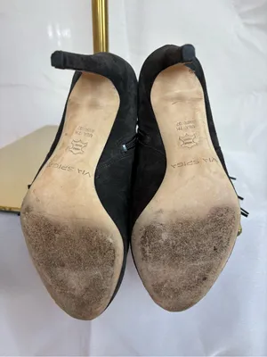 Via Spiga Gray Suede Fringe Stiletto Ankle Boots thumbnail 8