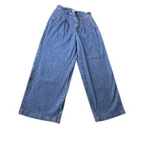 Madewell Wide Leg Pleated Jeans Medium Wash Blue High Rise‎ Trouser Size 0 thumbnail 4