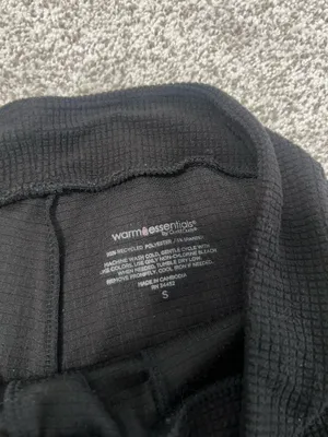 Warm Essentials by CuddlDuds Women's Black Ribbed Athletic Joggers thumbnail 3
