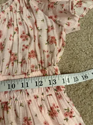 Altar’d State Pink Floral Mini Dress boho Flutter Sleeve Cottagecore large NWT thumbnail 13