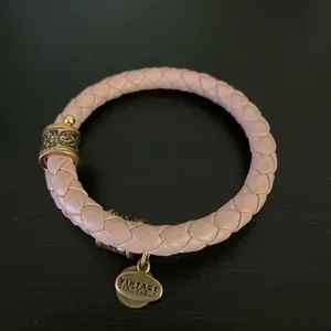 Alex and Ani Vintage 66 Pink Leather Wrap Bracelet thumbnail 3