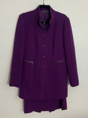 Per‎ Se 2pc Plum Skirt Suit size 8 thumbnail 1