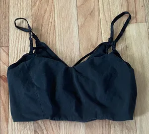 Victoria's Secret Sports Bra Womens Small Black Spell Out Logo Athletic thumbnail 1