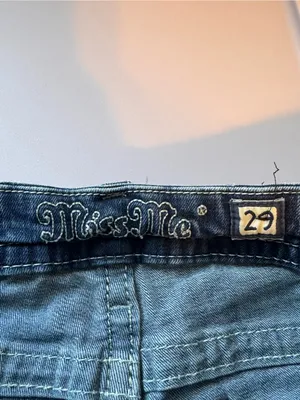 Miss Me Easy Skinny Jeans 29 Mid Rise Rhinestone Embroidered Y2K Blue thumbnail 2
