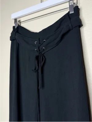 Princess Polly Raymonde Pants 6 Black Minimalist Linen Soft Girl Trendy Chic thumbnail 4