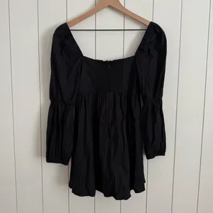 Reformation Michaela Puff Sleeve Mini Dress Black thumbnail 8