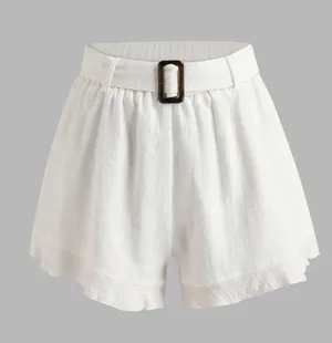 Cider White Flowy Shorts thumbnail 1