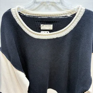 We The Free Ella Colorblock Roll Neck Knit Sweater Black & Cream M NWT thumbnail 2