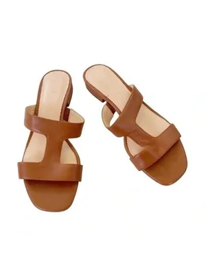 J. Crew Leather Hazel Cutout Flat Sandals Rich Oak Size 8 retail $138 thumbnail 5