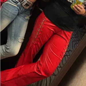 Amazon Red Leather Pants thumbnail 3