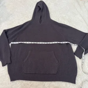Edikted Women's Wynter Oversized Ribbed Hoodie Gray Sz M College Casual Preppy thumbnail 3