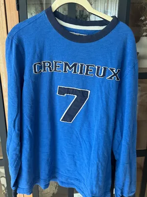 Vintage y2k cremieux long sleeve tee sweatshirt layered too 7 varsity navy patch thumbnail 1