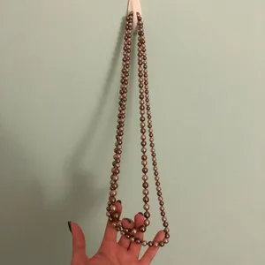 Long strand pearl necklace Pink thumbnail 3