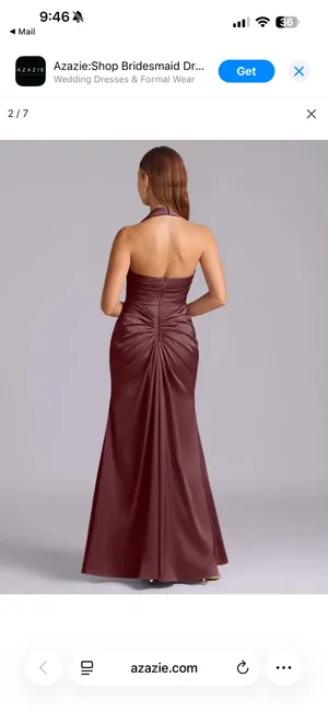 Azazie Brown bridesmaid dress thumbnail 2