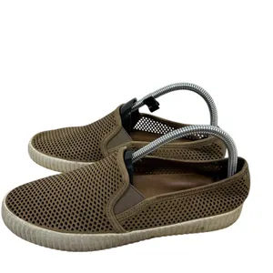 Frye Melanie Tan Perforated Leather Slip On Sneakers Shoes‎ Womens 8M 71288 thumbnail 4