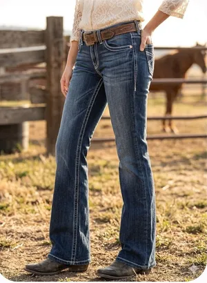 Ariat Women's Dark Blue Bootcut Jeans thumbnail 1