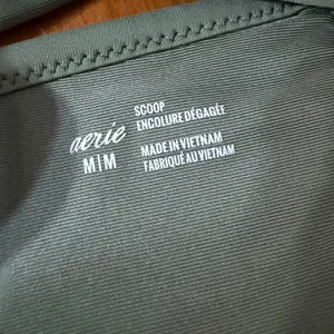 Aerie Olive Green Ribbed Bikini Set Scoop Halter Top L Bottoms M Cheekier 2pc thumbnail 8