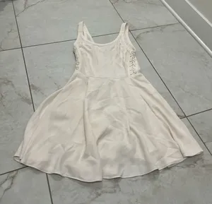 RACHEL Rachel Roy White Lace Up Side Dress Size Medium thumbnail 1