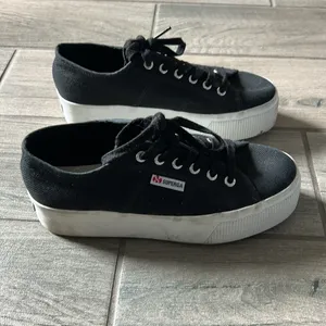 Superga Black and White Canvas Sneakers thumbnail 4