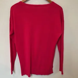 A New Day hot pink vneck sweater. Size Large. thumbnail 2