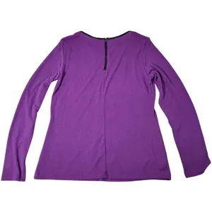 Worthington Purple Long‎ Sleeve Rhinestone Embellished Zipper Neck Top Shirt L thumbnail 7
