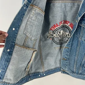 Hard Rock Cafe Singapore Medium Wash Blue Denim‎ Button Front Jacket thumbnail 13