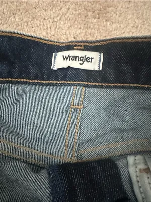 Wrangler Dark Blue High-Waist Cutoff Denim Shorts thumbnail 2