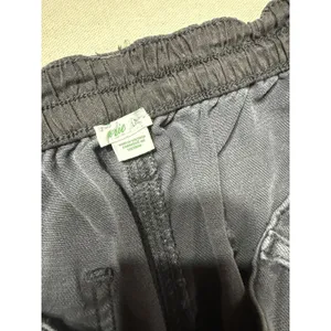 Aerie Black Distressed Denim Shorts Elastic Back Waist Frayed Hem Medium E18 thumbnail 5