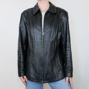 Vintage 90s Fourteen Zero Black Leather Jacket thumbnail 2