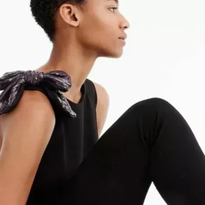 J. Crew drapey tank w sequin‎ bow shoulder detail thumbnail 2