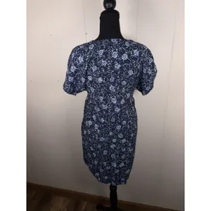Madewell Alexandra Button-Front‎ Mini Dress blue floral S Pockets thumbnail 3