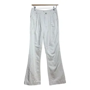 Paige Pleated Leenah Pearl Chain Jeans White French Ivory Sz 27 thumbnail 3