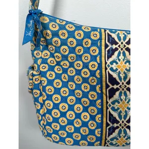 Vera Bradley Floral Shoulder‎ Bag Yellow Blue Zip Pockets Adjustable thumbnail 2