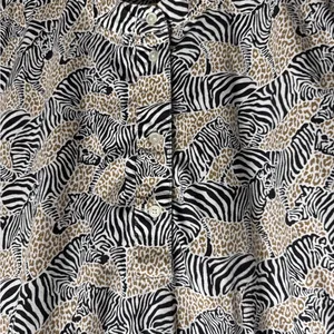 J.CREW‎ Factory Zebra Animal Prit Dress Cotton Lined Safari Fit & Flare M thumbnail 4