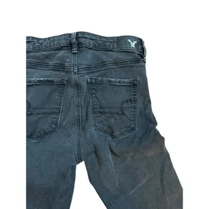 American Eagle Super Hi-Rise Jegging Black Ripped Distressed Skinny Jeans Size 4 thumbnail 13