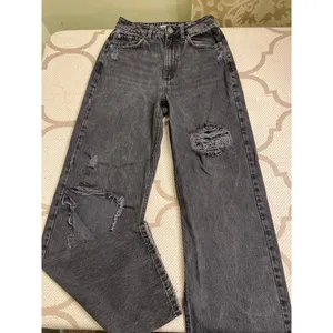 Garage Denim Street Wide Leg Black Distressed Jeans Size 00/23 Y2K thumbnail 2