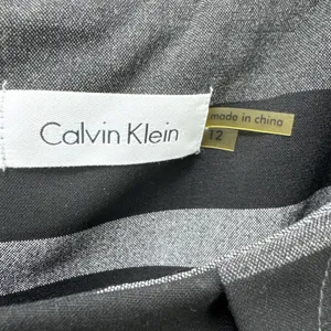 Calvin Klein Sheath Dress 12 Gray Black Stripe Classic Work Office NO BELT thumbnail 3